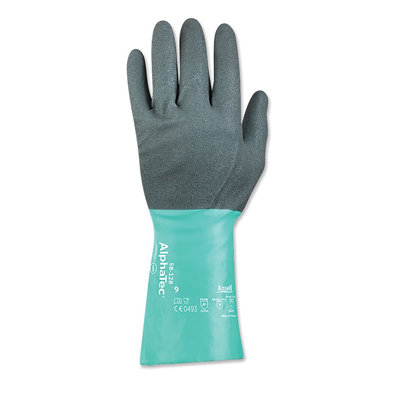 AlphaTec® 58-128 Chemical-Resistant Gloves Size 7 Grey Nitrile | Grey