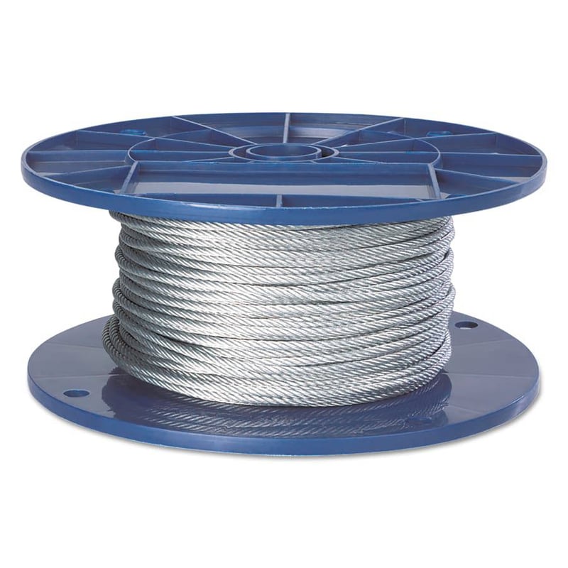Power Core Rope Fiber Core Wire Ropes, 6 Strands, 19 Strands/Wire, 3/8 in, 2,400 lb ...